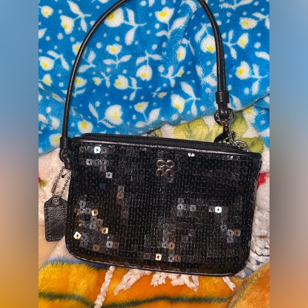 Coach sequin wristlet